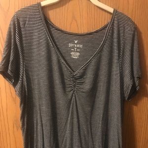 Black and White Striped American Eagle Shirt